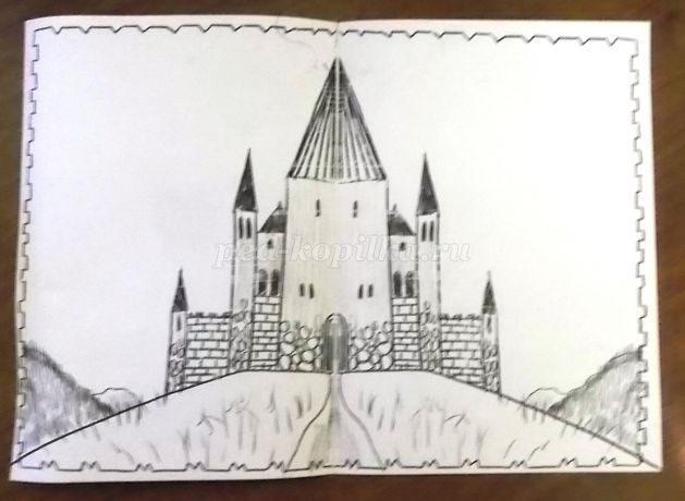 Как нарисовать замок ребенку 5 лет