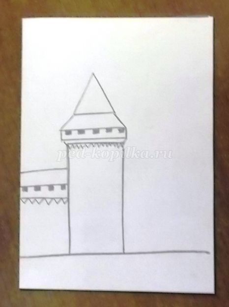 Как нарисовать замок ребенку 4 года