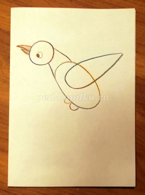 Нарисовать птичку ребенку 5 лет