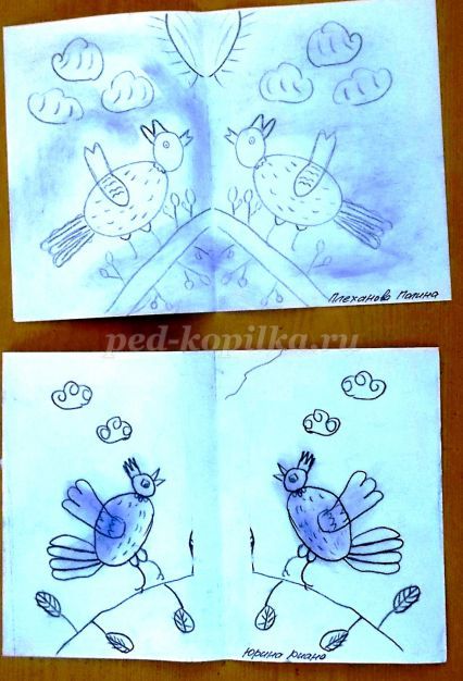 Как нарисовать птичку ребенку 5 лет