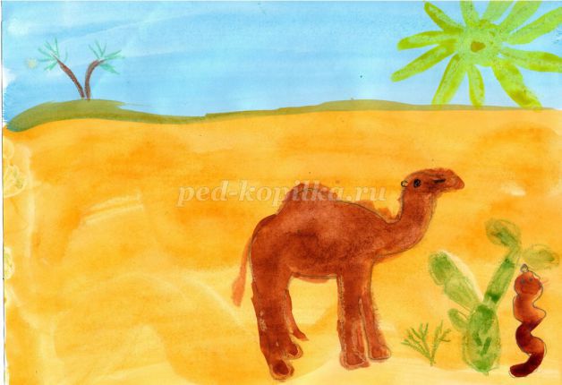 Как нарисовать верблюда ребенку 5 лет