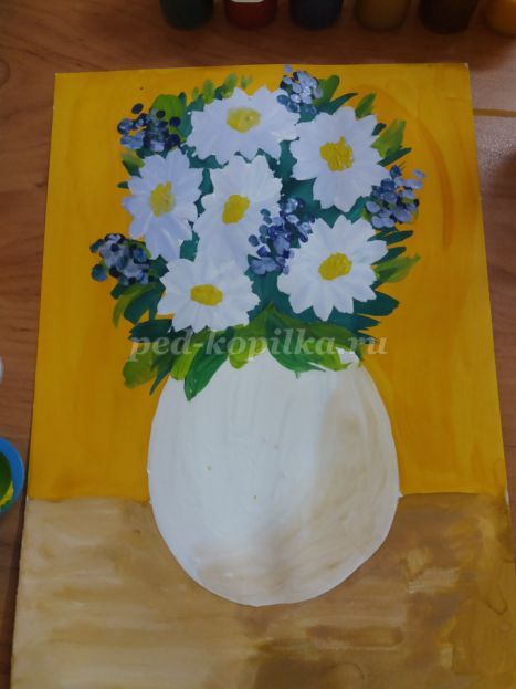 Нарисовать вазу с цветами ребенку 5 лет