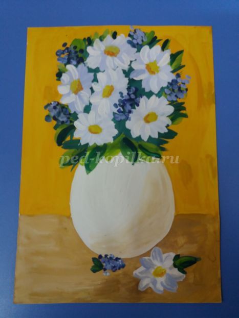 Нарисовать вазу с цветами ребенку 5 лет