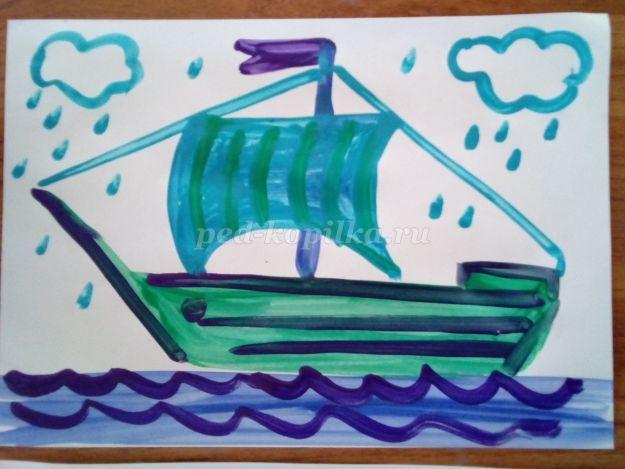 Как нарисовать лодку поэтапно ребенку 5 лет