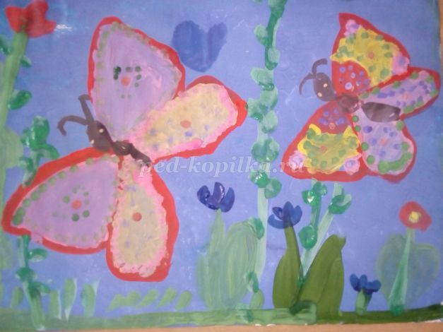 Рисунок бабочки ребенка 3 года