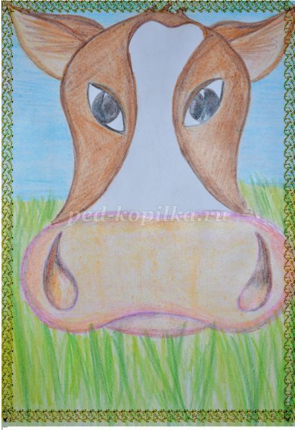 Рисунки голова быка коровы (38 фото)