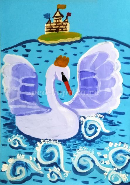 Как нарисовать Царицу Лебедь из сказки о Царе Салтане