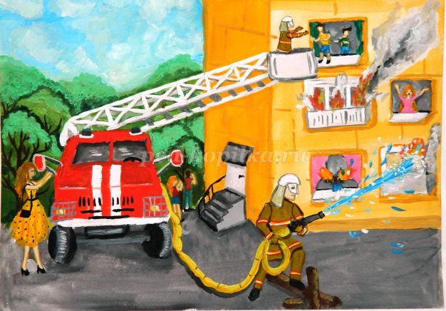 Как нарисовать пожарного ребенку 5 лет