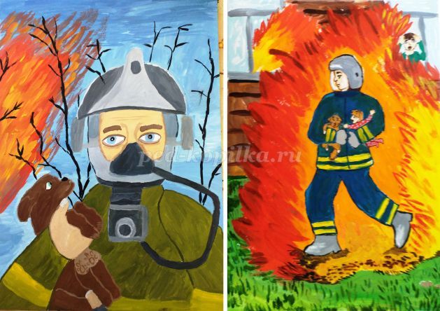 Как нарисовать пожарного ребенку 5 лет