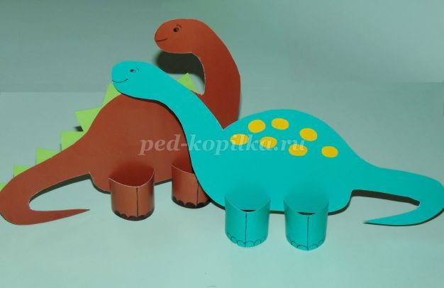 Набор цветной бумаги для оригами Динозавр + схема