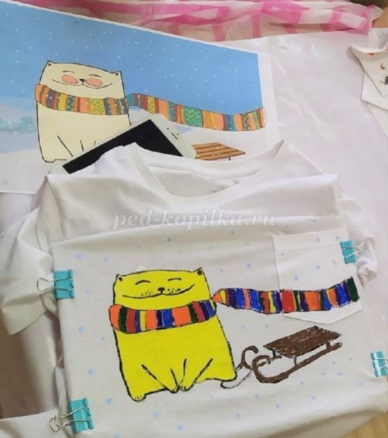 Мастер-класс раскраски футболки своими руками и простые выкройки и пошаговая инструкция домашних тапочек в натуральную величину
