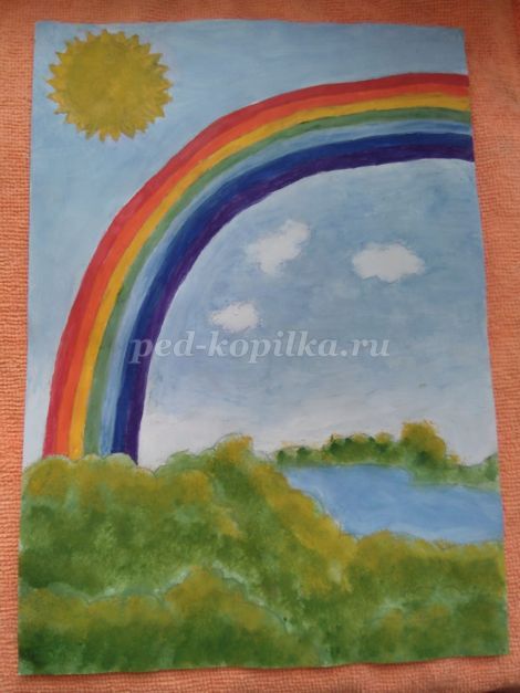 Как нарисовать радугу с ребенком 3 года